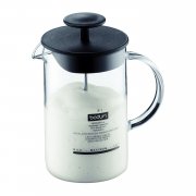 Bodum 1446-01 Milchsch&auml;umer mit Glasgriff Latteo, schwarz