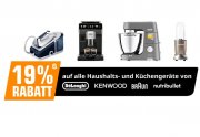19% Rabatt auf alle K&uuml;chen- und Haushaltsger&auml;te von De'Longhi, Kenwood, Braun und nutribullet