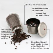 Salz und Pfefferm&uuml;hle, Allezola Salz- Pfefferm&uuml;hlen Set mit verstellbarem Keramik Mahlwerk