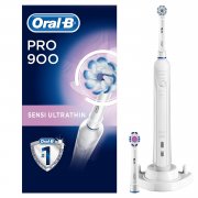 Oral-B Pro 900 Elektrische Zahnb&uuml;rste, mit Timer, Sensi Ultrathin und 3DWhite Aufsteckb&uuml;rsten