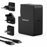 Inateck 60W USB C Netzteil PD-Ladeger&auml;t mit US/UK/EU Adapter und 2m USB C zu USB C Kabel