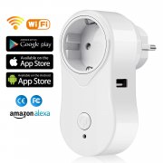 Intelligente WiFi Steckdose, SIMBR Smart WLAN Steckdose mit USB-Anschluss