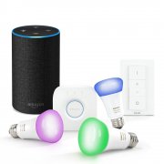  Echo (2. Gen.) + 3x Philips Hue White & Colour E27 (4.Gen.) + Hue Bridge + Hue Dimmer f&uuml;r 199,99&euro;