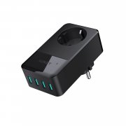 AUKEY USB Ladeger&auml;t eine Steckdose 16A mit 4 USB Ports (5V/2,4A * 4)