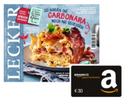 Die Zeitschrift Lecker im Jahresabo f&uuml;r 35,00 Euro und 30-Euro-Amazon-Gutschein als Pr&auml;mie