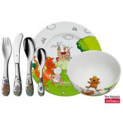 WMF Kindergeschirr-Set 6-teilig The Peppels Cromargan Edelstahl f&uuml;r 24,95 &euro; statt 36 &euro;