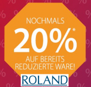 20% Extra-Rabatt auf bereits reduzierte Schuhe bei Roland Schuhe! Versandkostenfrei!
