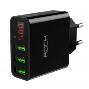 ROCK Quick Charger 3-Port USB Ladeger&auml;t 30W mit LED Digitaler Anzeige