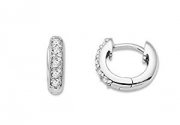 Miore Ohrringe Schmuck 925 Sterling Silber rhodiniert Creolen mit Cubic Zirkonia bei@amazon - 23,98&euro;