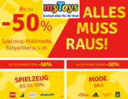 Bei myToys muss alles raus und ihr ergattert daf&uuml;r jetzt bis zu 50 % Rabatt auf Spielzeug