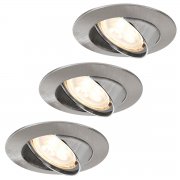 Paulmann Einbauleuchten- 3er Set Premium Line 4 W LED Eisen geb&uuml;rstet Dimmbar