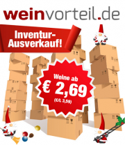 Weihnachtswichtelinventur bei Weinvorteil und ihr bekommt edle Weine schon ab 2,69 Euro