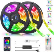 2 mal 5 Meter GLIME LED RGB Strip mit Musik Sync Farbwechsel