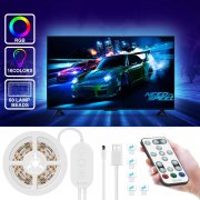 2 Meter USB LED Fernseher Beleuchtung mit Fernbedienung, Selbstklebend