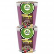 2 St&uuml;ck Air Wick Wohlf&uuml;hl-Duftkerzen DUO im Glas &ndash; Duft: Brombeere und Holunderbl&uuml;te