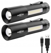 2 St&uuml;ck Ansmann 1600-00248 wiederaufladbare LED Taschenlampen mit G&uuml;rtelclip