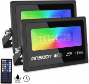 2 St&uuml;ck Ansody 25W RGB LED Au&szlig;enstrahler mit Fernbedienung