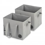 2 St&uuml;ck Aufbewahrungsboxen Set Grau Faltbar Gro&szlig; Organizer Aufbewahrungsbox 25L