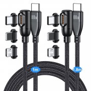 2 St&uuml;ck AUFU 3 in 1 24PIN 100W Magnet Schnellladekabel