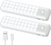 2 St&uuml;ck AXNEB wiederaufladbar 60 LEDs Akku Schrankleuchten mit Bewegungsmelder