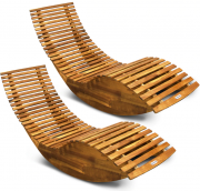 2 St&uuml;ck Deuba ergonomische Schwungliegen aus zertifizierten Akazienholz mit Wippfunktion