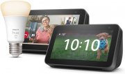 2 St&uuml;ck Echo Show 5 (2. Generation) + Philips Hue White E27/9,5W LED Lampe
