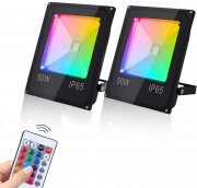 2 St&uuml;ck Hengda RGB 50W LED Au&szlig;enstrahler mit Fernbedienung