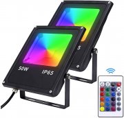 2 St&uuml;ck Hengda RGB Au&szlig;enstrahler mit Fernbedienung