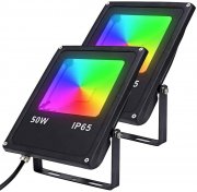 2 St&uuml;ck Karpal 50W RGB LED Strahler mit Fernbedienung