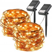 2 St&uuml;ck Koopower 10 Meter Solar 100er LED Lichterketten f&uuml;r den Aussenbereich