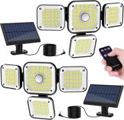 2 St&uuml;ck LANSOW 292 LEDs Solarlampen mit Bewegungsmelder und Fernbedienung