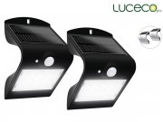 2 St&uuml;ck Luceco LED-Solarwandleuchten mit PIR-Sensor