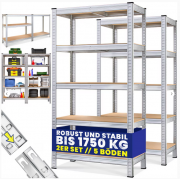2 St&uuml;ck Monzana Schwerlastregal 180x90x40cm - Tragkraft pro Regal 875 kg