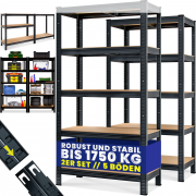 2 St&uuml;ck Monzana Schwerlastregale 180x90x40cm belastbar bis 875 kg pro Regal