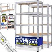 2 St&uuml;ck Monzana Schwerlastregale 180x90x40cm belastbar bis 875 kg pro Regal