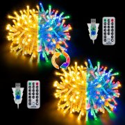 2 St&uuml;ck Ollny 10 Meter 100 LEDs USB Lichterketten f&uuml;r Innen mit Fernbedienung