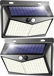 2 St&uuml;ck One Fire 208 LEDs Solarlampen f&uuml;r Aussen mit Bewegungsmelder