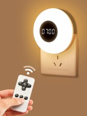2 St&uuml;ck One Fire LED Steckdosen-Nachtlicht mit Uhr inkl. Fernbedienung