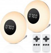2 St&uuml;ck One Fire LED Steckdosen-Nachtlicht mit Uhr inkl. Fernbedienung