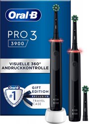2 St&uuml;ck Oral-B Pro 3 3900 Elektrische Zahnb&uuml;rsten mit 3 Putzmodi und visueller Andruckkontrolle