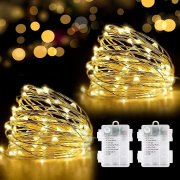 2 St&uuml;ck Oreunik 100 LEDs Batterie Lichterkette f&uuml;r Innen und Au&szlig;en