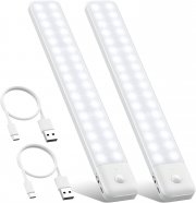 2 St&uuml;ck QTshine Wiederaufladbare 80LEDs Unterbauleuchten mit Bewegungsmelder 