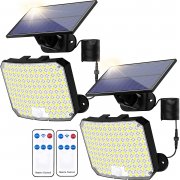 2 St&uuml;ck RISEMART 118 LEDs Solarlampen mit Bewegungsmelder und Fernbedienung