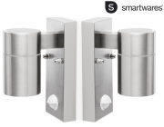 2 St&uuml;ck Smartwares Edelstahl Au&szlig;enleuchten mit Bewegungsmelder