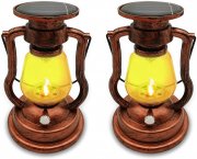 2 St&uuml;ck Wibeemesh Vintage LED Solarlampen mit Flammeneffekt