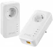 2 St&uuml;ck Zyxel G.hn 2400 Mbps Powerline Pass-thru Gigabit-Ethernet-Adapter