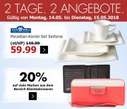 2 Tage, 2 Angebote- 20% auf Kleinlederwaren und Porzellan Set Sinfonie f&uuml;r 59,99&euro;
