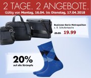 2 Tage, 2 Angebote bei Karstadt- 20% auf Str&uuml;mpfe, Businesstasche f&uuml;r 19,99&euro;