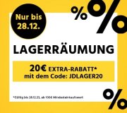 2 Tage Lagerr&auml;umung + 20 Euro Extra-Rabatt auf das komplette Sortiment bei Jeans Direct
