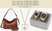 20 &euro;, 40 &euro; oder 60 &euro; Staffelrabatt auf ausgew&auml;hlte Uhren, Schmuck und Accessoires bei Fosil